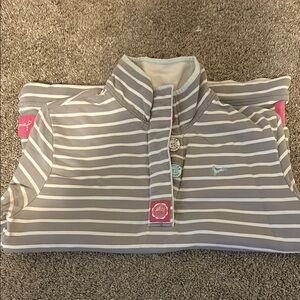 Joules Classic Fit Top with Pink and Gray Accents